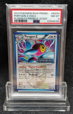 2013 Pokemon B&W Porygon-Z Holo Prerelease Staff PSA 8 - Image 1