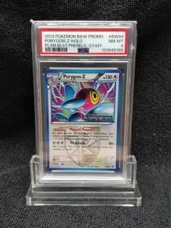 2013 Pokemon B&W Porygon-Z Holo Prerelease Staff PSA 8 - Image 3