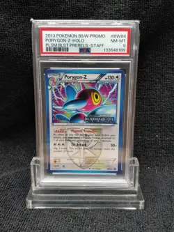 2013 Pokemon B&W Porygon-Z Holo Prerelease Staff PSA 8 - Image 4