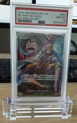 One Piece Silvers Rayleigh Leader Alternate Art PSA 10 OP12-001 Japanese 2025 - Image 1