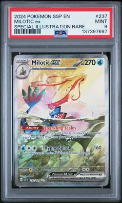 2024 POKEMON SSP EN-SURGING SPARKS SPECIAL ILLUSTRATION RARE MILOTIC EX PSA 9 - Image 1
