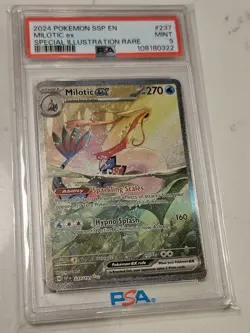 2024 POKEMON SSP EN-SURGING SPARKS SPECIAL ILLUSTRATION RARE MILOTIC EX PSA 9 - Image 1