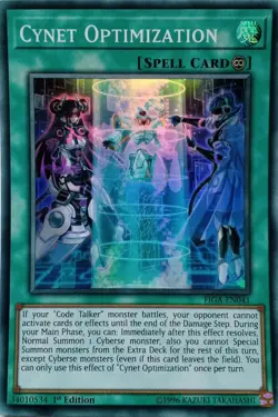 FIGA-EN041 CYNET OPTIMIZATION SUPER RARE 1ST EDITION YuGiOh CARD - Image 1