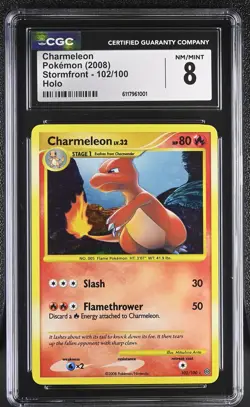CGC 8 Charmeleon 2008 Stormfront 102/100 Holo Pokemon Card - Image 1