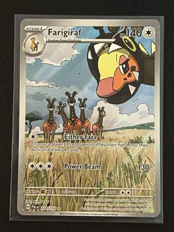 Pokemon TCG Paldea Evolved Farigiraf Illustration Rare Holo Card 228/193 - Image 1