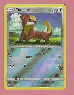POKEMON YUNGOOS REVERSE HOLOGRAM CARD NRMT-MT - Image 1