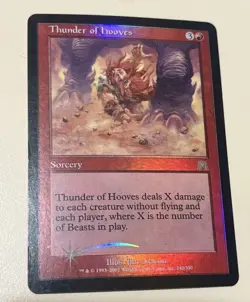 MTG FOIL Thunder of Hooves Onslaught Magic the Gathering Card NM - Image 1