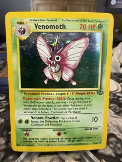 Pokemon TCG Venemoth 13/64 Holo Rare Card LP Jungle Set WOTC Unlimited - Image 1