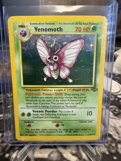 Pokemon TCG Venemoth 13/64 Holo Rare Card LP Jungle Set WOTC Unlimited - Image 3