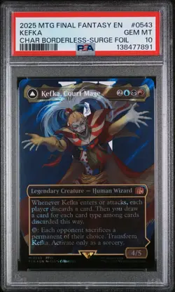 2025 MTG Kefka Court Mage Borderless Surge Foil Final Fantasy 0543 PSA 10 - Image 1