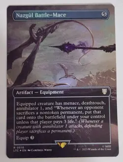 FOIL Nazgul Battle-Mace Borderless MTG LTC 0510 Rare NM Commander Artifact - Image 1