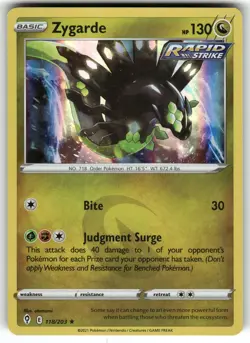 Zygarde 118/203 SWSH07: Evolving Skies NM Pokemon Card TCG - Image 1