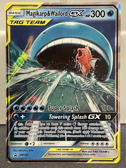 Magikarp & Wailord GX - Pokemon Black Star Promo SM166 - LP - Image 1