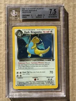 2000 Pokemon Team Rocket Unlimited Dark Dragonite #05 Holo BGS 7.5 - Image 1