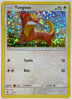 Yungoos Holo Rare 12/12 McDonald's Promos 2017 LP Pokemon TCG - Image 1
