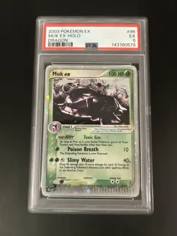 2003 Pokemon Muk ex Holo Ereader Dragon 96/97 PSA 5 - Image 1