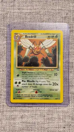 Pokemon TCG Beedrill Neo Discovery 18/75 Regular Rare NM + Toploader - Image 1
