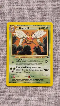 Pokemon TCG Beedrill Neo Discovery 18/75 Regular Rare NM + Toploader - Image 2