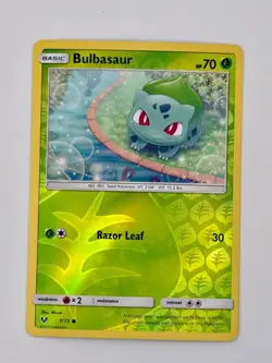 Pokemon Card Bulbasaur Shining Legends Reverse Holo Common 1/73 Near Mint - Image 1