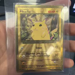 Pokemon Gold Metal Pikachu Card 58/102 Pokemon Celebrations 25th Anniversary - Image 1