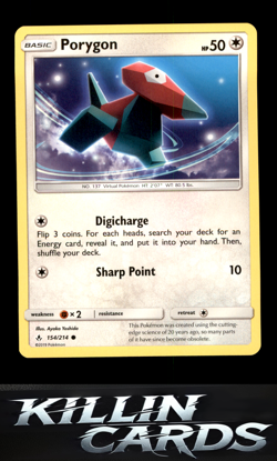 Porygon (154) 154/214 Pokemon Common SM - Unbroken Bonds Card NM - Image 1