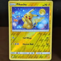 Pikachu 56/236 LP/NM Reverse Holo Unified Minds Pokemon Card cute stars moon - Image 1