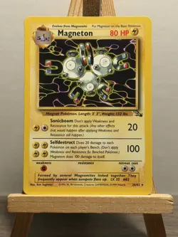 Pokemon TCG Magneton 26/62 Non Holo Rare Fossil Card - Image 1