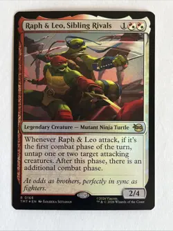 Raph & Leo, Sibling Rivals - 166 - MTG: Teenage Mutant Ninja Turtles - Foil - Image 1