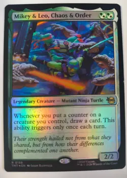 MTG Mikey & Leo, Chaos & Order - Foil - NM/Unplayed - TMNT - Image 1