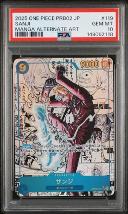 2025 One Piece PRB02 Japanese Manga Alternate Art #119 Sanji PSA 10 MINT - Image 1