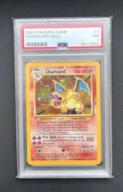 1999 Pokemon TCG Charizard Holo Card 4/102 PSA 7 Base Set - Image 1