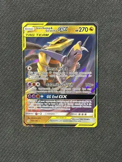 NM Garchomp & Giratina GX 146/236 Unified Minds Holo Pokemon Card - Image 1