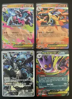 Pokemon TCG Mega Charizard X/Y EX, N’s Zekrom, Mega Gengar EX Holo Lot (4 Cards) - Image 1