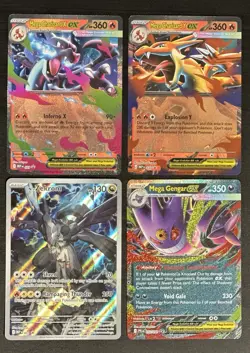Pokemon TCG Mega Charizard X/Y EX, N’s Zekrom, Mega Gengar EX Holo Lot (4 Cards) - Image 2