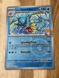 Awesome Pokemon Card Misty’s Gyarados Reverse Holo + Reg Holo 049/182 Nm/mint - Image 2