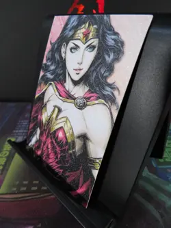 Wonder Woman DC Rare Glitter Art Card Collectible Comic Character CCG NM - Image 2