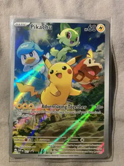 Pokemon Pikachu 027 Scarlet & Violet Promo Full Art Holo English Card - Image 1