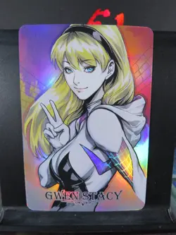 Gwen Stacy Marvel Art Card Rare Holo Collectible Comic Character CCG Spiderman - Image 1