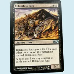 Relentless Rats, Core Set 2010, LP Very Lightly Played, Magic the Gathering MTG - Image 1