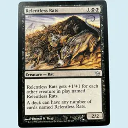 Relentless Rats, Fifth Dawn, LP Very Lightly Played, Magic the Gathering MTG - Image 1