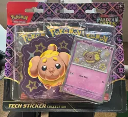 Pokemon Paldean Fates Tech Sticker Collection 3 Booster Pack Blister- Fidough - Image 1