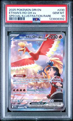 2025 POKEMON DRI EN-DESTINED RIVALS #230 ETHAN'S HO-OH EX PSA 10 - Image 1