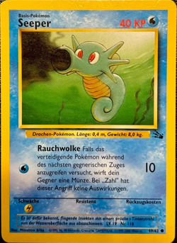 German Horsea (Seeper) 49/62 Fossil -MP- Pokemon DNA GAMES - Image 1
