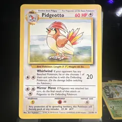 Pokemon TCG Pidgeotto 22/102 Rare Unlimited Base Set 1999 LP/NM Condition - Image 1