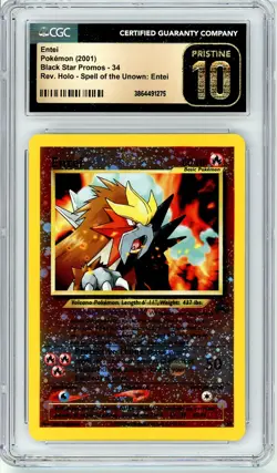 Pokemon Entei #34 Movie Promo Reverse Holo CGC Pristine 10 - Image 1