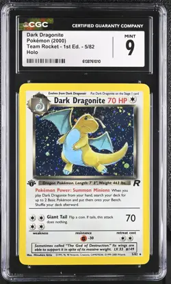 Dark Dragonite 2000 Pokemon Team Rocket 1st Edition CGC 9 #5 - Image 1