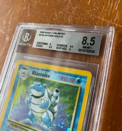 Pokemon Blastoise Base Set 2 Holo Rare - BGS Beckett 8.5 NM-MT+ Sub Grades 9 +U - Image 3