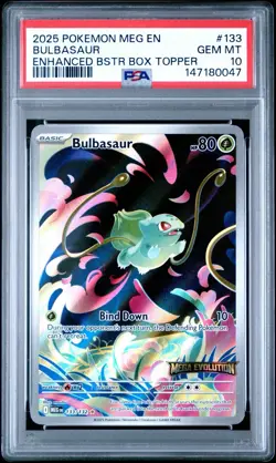 Bulbasaur *PSA 10* Illustration Rare *Mega Evolution STAMP Box Topper* #133 - Image 1