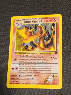 Blaine's Charizard Gym Challenge 2/132 Error Fighting Symbol Holo Rare Swirl - Image 1