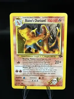 Blaine’s Charizard 2/132 LP Holo Fighting Symbol ERROR Gym Challenge - Image 1